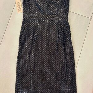 Nanette Lepore Strapless Black Sequin Dress